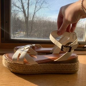 White platform sandals
